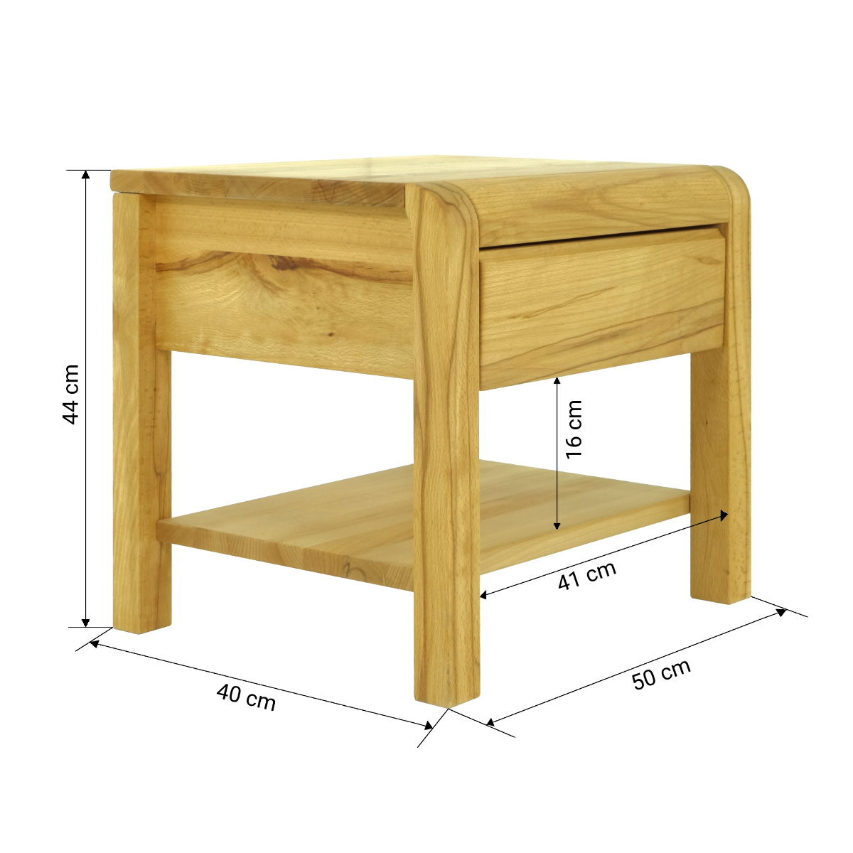 40. Massivholznachttisch Kernbuche - Barowski-Wohnraum - Olivia - Schadstofffrei - Formaldehydfrei