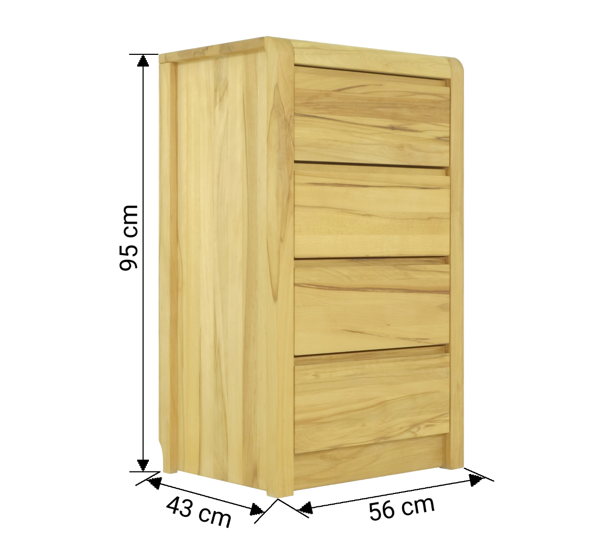 70. Massivholzkommode Buche - Kernbuche - Barowski-Wohnraum - Olivia - Schadstofffrei - Formaldehydfrei