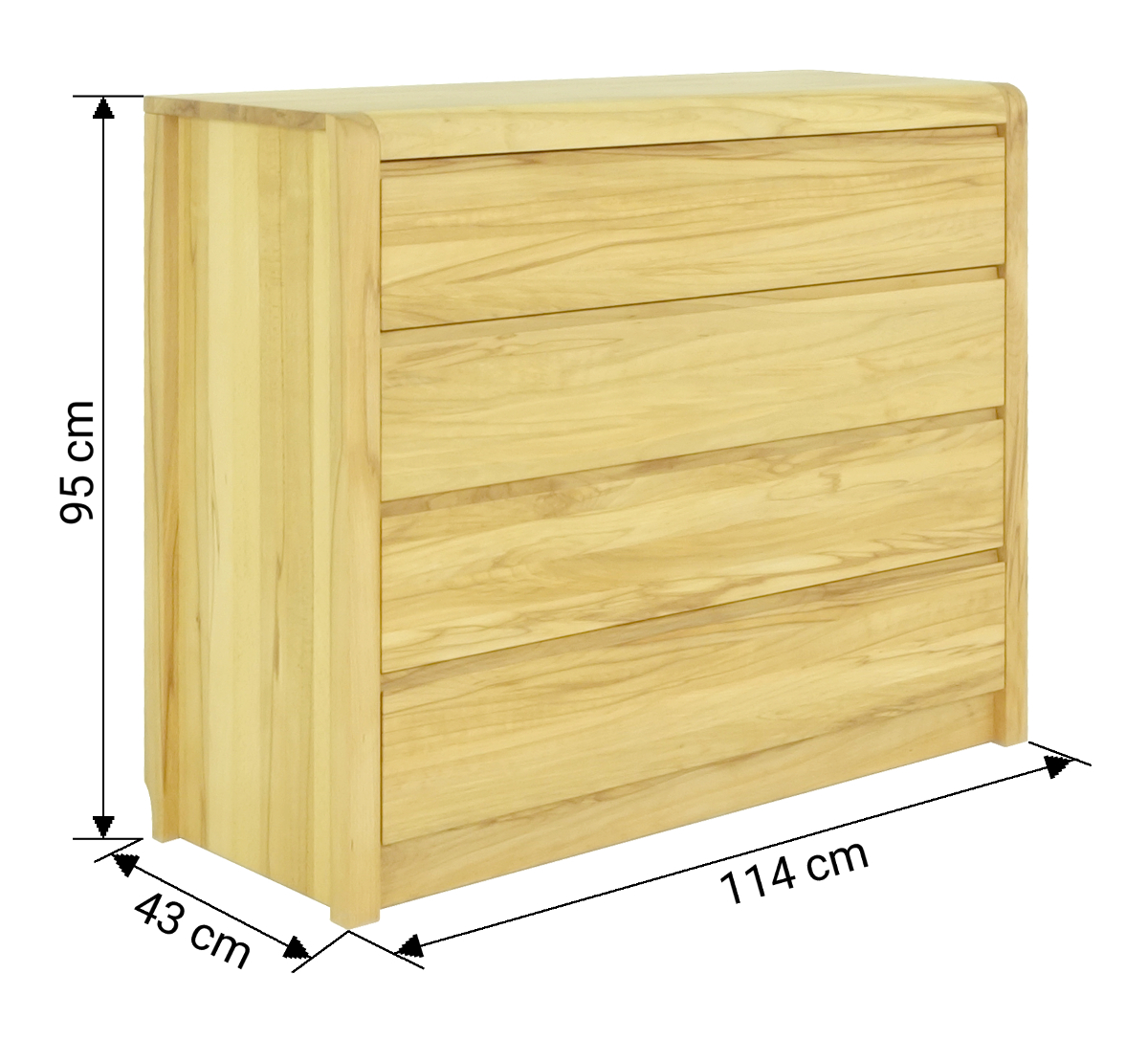 71. Massivholzkommode Buche - Kernbuche - Barowski-Wohnraum - Olivia - Schadstofffrei - Formaldehydfrei